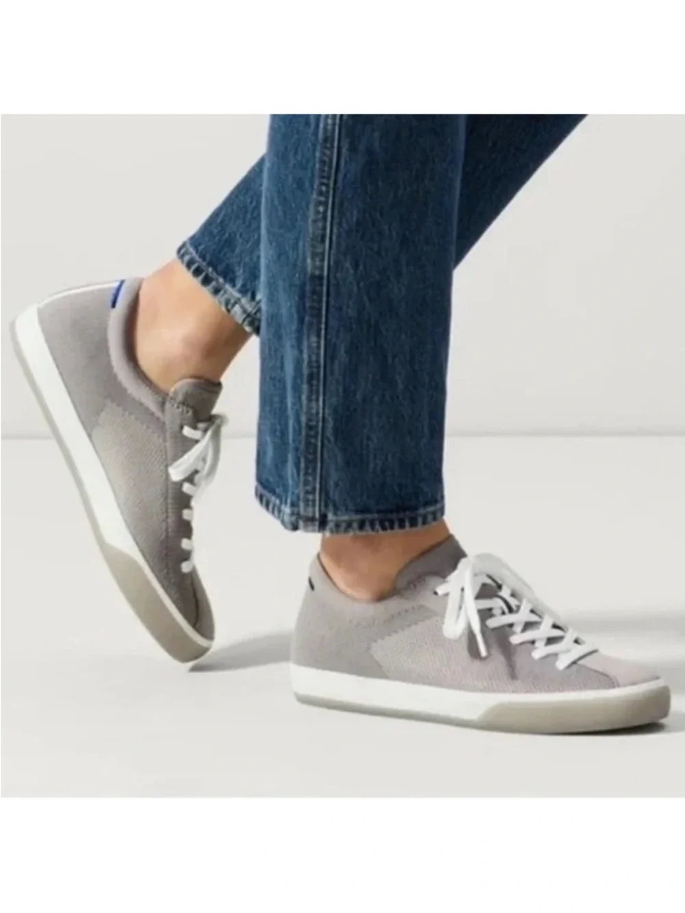 Rothy’s The Lace Up Sneaker Gray Women’s Size 6